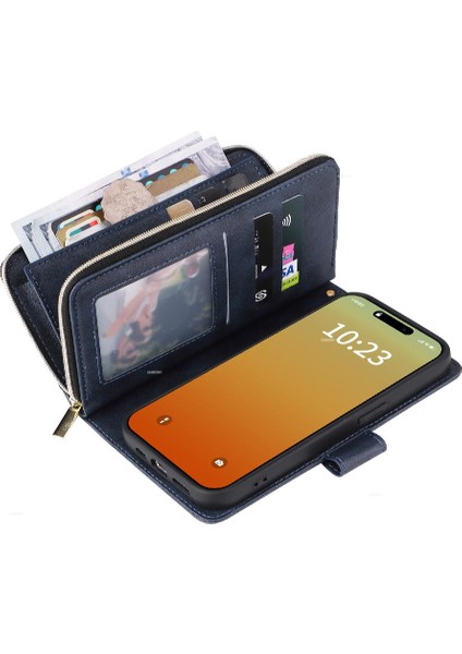Iphone 15 Pro Max Cüzdan Durumda 9 Kart Yuvaları Kart Tutucu ile Flip (Yurt Dışından)