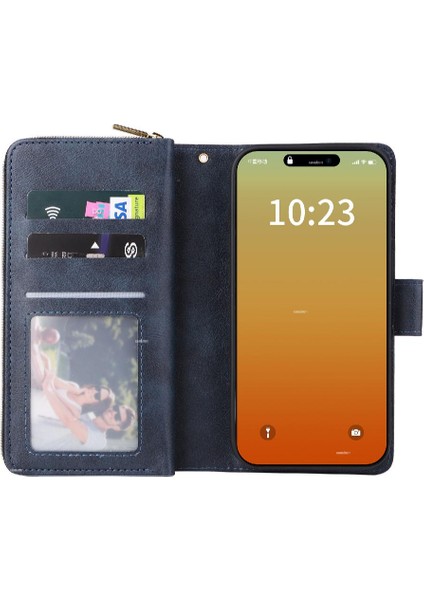 Iphone 15 Pro Max Cüzdan Durumda 9 Kart Yuvaları Kart Tutucu ile Flip (Yurt Dışından)