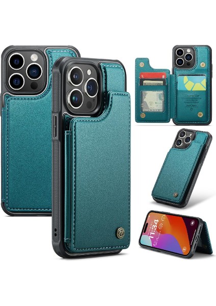 IPhone 15 Için Caseme Cüzdan Durumda Pro Kickstand Pu Deri Kart Tutucu (Yurt Dışından)