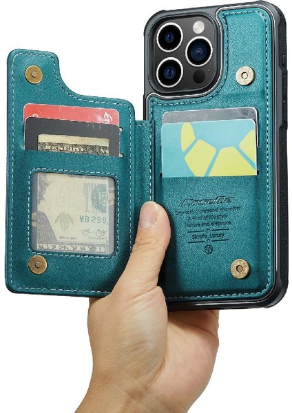 IPhone 15 Için Caseme Cüzdan Durumda Pro Kickstand Pu Deri Kart Tutucu (Yurt Dışından)