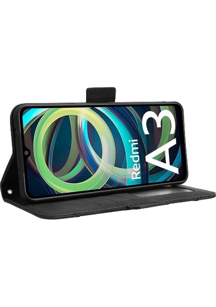 Xiaomi Poco C61 Deri Cüzdan Kapak Manyetik Kapatma Ayarlanabilir (Yurt Dışından)