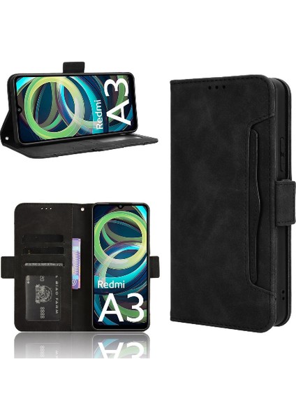 Xiaomi Poco C61 Deri Cüzdan Kapak Manyetik Kapatma Ayarlanabilir (Yurt Dışından)
