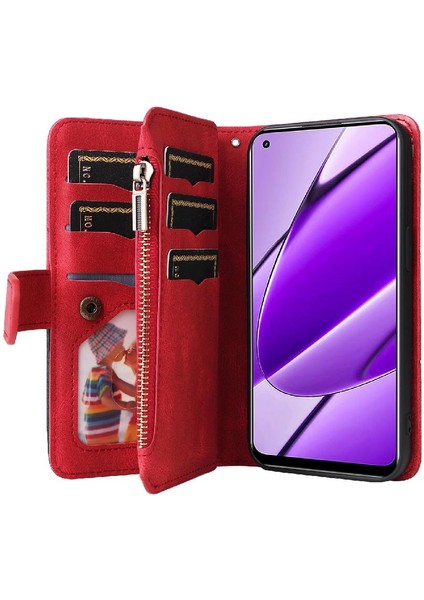 Kart Yuvası Standı Kickstand Koruyucu Fermuar ile Realme 11 4g Için Kılıf (Yurt Dışından)