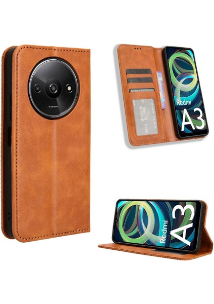 Xiaomi Poco C61 Cüzdan Manyetik Kapatma Pu Deri Kılıf (Yurt Dışından)