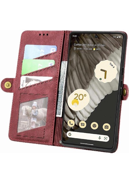 Google Piksel 7 Pro Için Flip Case Basit Iş Cüzdan Kapak Kılıfı (Yurt Dışından)
