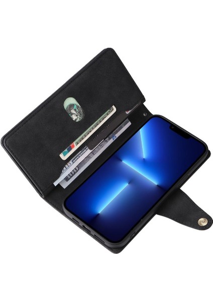 El Kayışı Fermuar Cüzdan Kapak ile iphone 13 Pro Kart Tutucu Için Kılıf (Yurt Dışından)