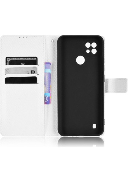 Realme C21 Kart Tutucu Kapak Manyetik Cüzdan Kickstand Için Kılıf (Yurt Dışından)