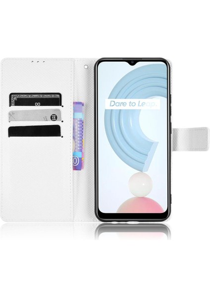 Realme C21 Kart Tutucu Kapak Manyetik Cüzdan Kickstand Için Kılıf (Yurt Dışından)