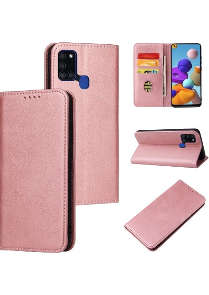 Samsung Galaxy A02/M02 Deri Folio Flip Case Tam Koruma (Yurt Dışından)