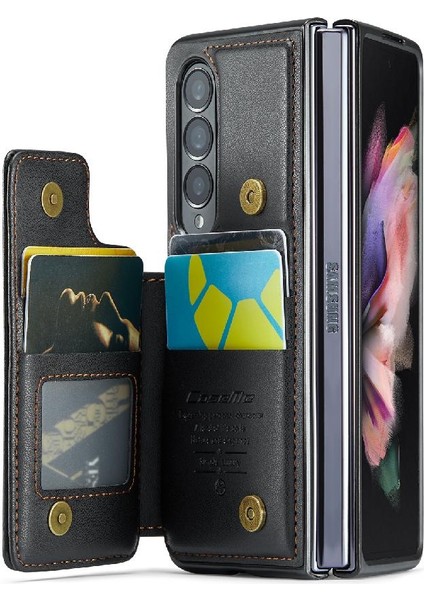 Samsung Galaxy Z Fold 3 5g Rfıd Engelleme Kickstand Için Caseme Cüzdan Kılıf (Yurt Dışından)