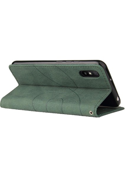 Xiaomi Redmi 9A Için Kılıf Pu Deri Kart Yuvası Standı ile Folio Kılıf Çevirin (Yurt Dışından)