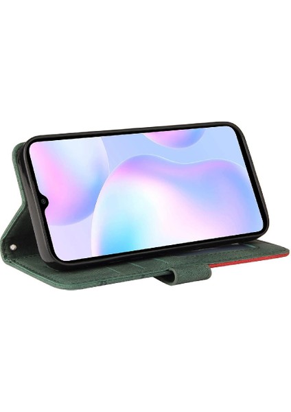 Xiaomi Redmi 9A Için Kılıf Pu Deri Kart Yuvası Standı ile Folio Kılıf Çevirin (Yurt Dışından)