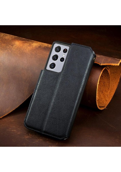 Samsung Galaxy S21 Ultra Zarif Iş Cüzdan Fonksiyonu Için Kılıf Çevirin (Yurt Dışından) modelleri