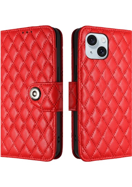 IPhone 15 Için Kılıf Artı Bilek Şerit Kart Tutucu Cüzdan Kapak Darbeye (Yurt Dışından)