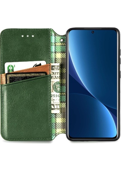 Xıaomı 12 Pro Cüzdan Fonksiyonu Için Kılıf Moda Tasarım Deri Kılıf Flip (Yurt Dışından)