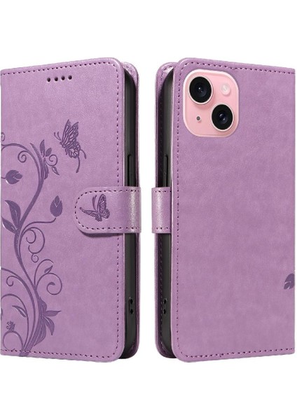 IPhone 15 Için Kılıf Yüksek Kaliteli Deri ve Kart Yuvası Cüzdan Telefon Kılıfı (Yurt Dışından)