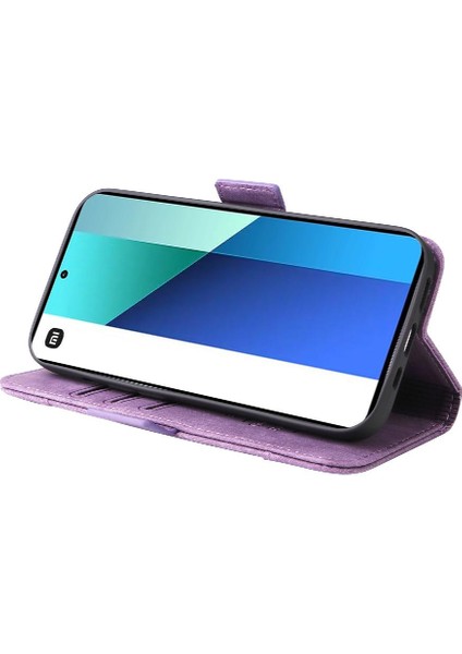 Xiaomi Redmi Not 13 4g Kart Yuvaları Için Kılıf Cüzdan Kapak Çevirin Tpu Deri (Yurt Dışından)