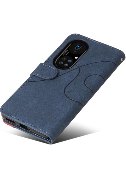 Mellow Mall Huawei P50 Pro Pu Deri Flip Folio Kılıf Kickstand Koruyucu (Yurt Dışından)