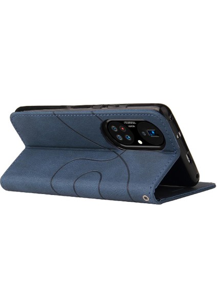 Mellow Mall Huawei P50 Pro Pu Deri Flip Folio Kılıf Kickstand Koruyucu (Yurt Dışından)