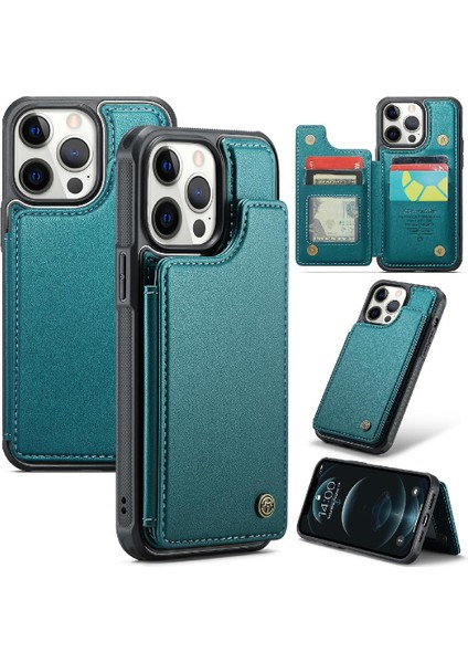 IPhone 12 Pro Max Rfıd Engelleme Kart Tutucu Pu Için Caseme Cüzdan Kılıf (Yurt Dışından)