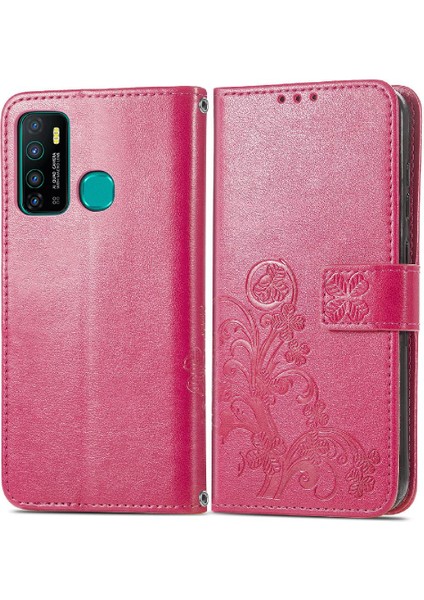 Infinix Sıcak 9 Flip Kapak Dört Yapraklı Yonca Zarif Iş Durum (Yurt Dışından)