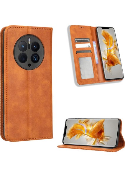Huawei Mate 50 Pro Cüzdan Manyetik Kapatma Pu Deri Kılıf (Yurt Dışından)