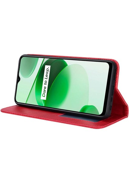 Realme C35 Pu Deri Manyetik Kapatma Cüzdan Için Kılıf (Yurt Dışından) modelleri