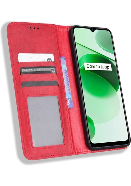 Realme C35 Pu Deri Manyetik Kapatma Cüzdan Için Kılıf (Yurt Dışından) fırsatları