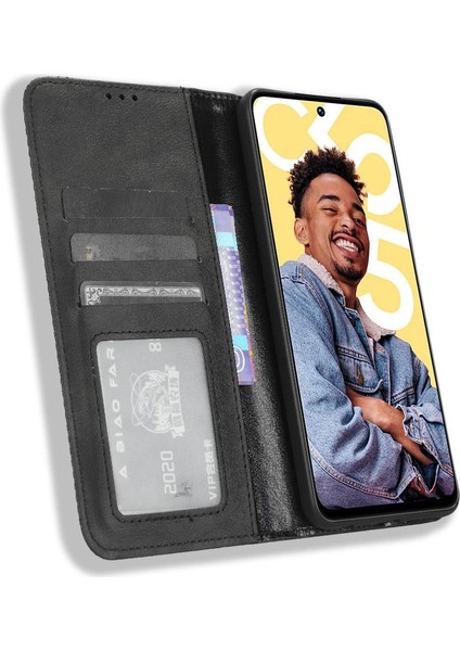 Realme C55 4g Cüzdan Manyetik Kapatma Pu Deri Için Kılıf (Yurt Dışından)