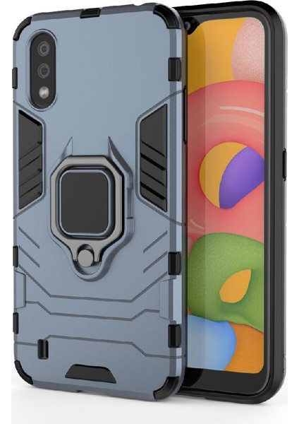 Samsung Galaxy A01 Askeri Damla Koruma Kickstand Halka Kapak (Yurt Dışından)
