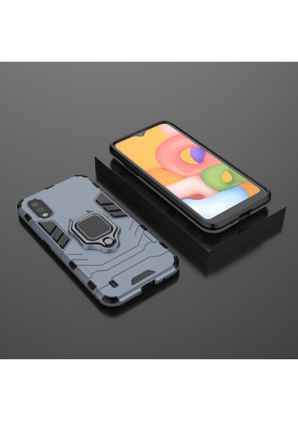Samsung Galaxy A01 Askeri Damla Koruma Kickstand Halka Kapak (Yurt Dışından)