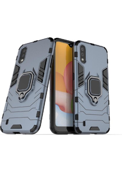 Samsung Galaxy A01 Askeri Damla Koruma Kickstand Halka Kapak (Yurt Dışından)