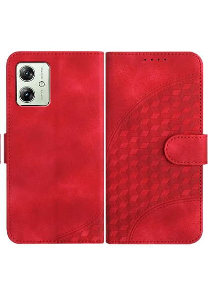 Motorola Moto G54 5g Manyetik Kart Tutucu Geometrik Desen Pu (Yurt Dışından)