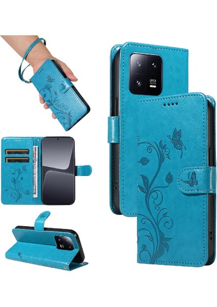 Xiaomi 13 Pro Cüzdan Telefon Kılıfı Için Kılıf Yüksek Kalite Deri Kabartmalı (Yurt Dışından)