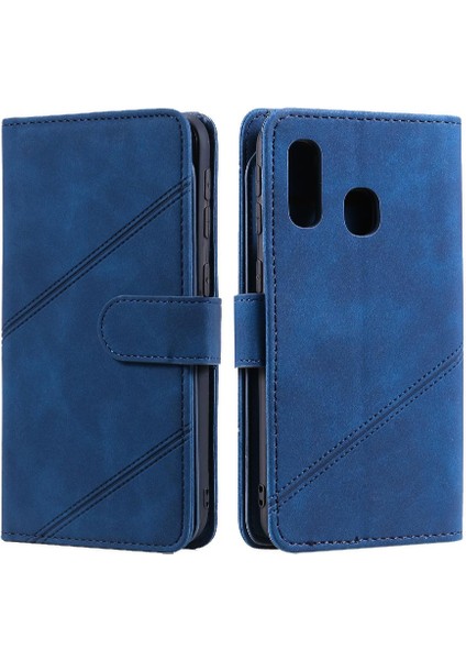 Samsung Galaxy A40 Bileklik Kart Tutucu Kickstand Pu Deri Kılıf (Yurt Dışından)
