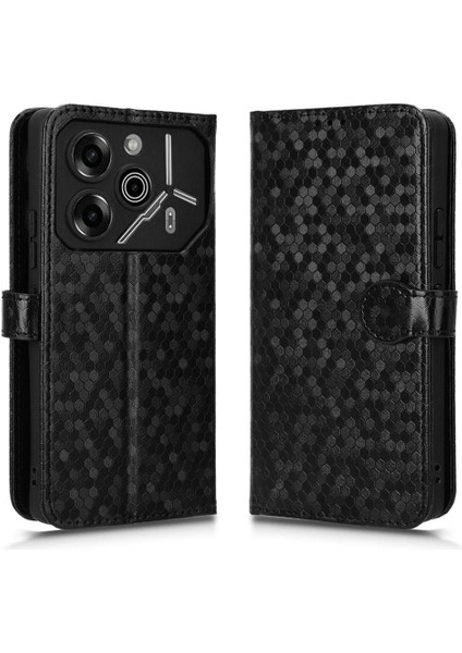 Tecno Pova 6 Pro Manyetik Toka Geometrik Desen Deri Cüzdan Için Kılıf (Yurt Dışından)