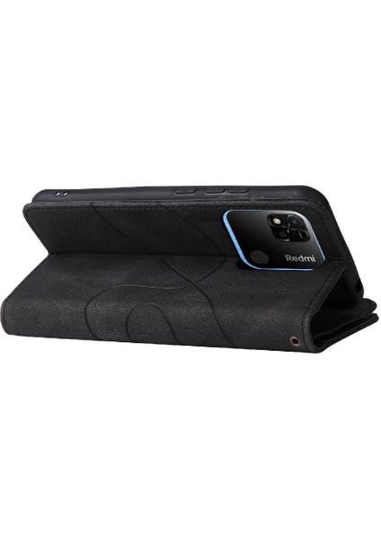 Kart Yuvası Standı Dokuz ile Xiaomi Redmi 10A Iki Renkli Dikiş Için Kılıf (Yurt Dışından)