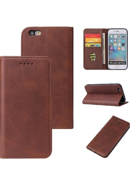 Iphone 6 Için Kılıf Artı/6s Artı Kart Ekleme Manyetik Karbon Fiber Folyo (Yurt Dışından)