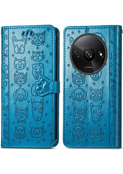 Xiaomi Redmi A3 Darbeye Kapak Kapak Için Kılıf Kısa Kayış Deri Kılıf (Yurt Dışından)