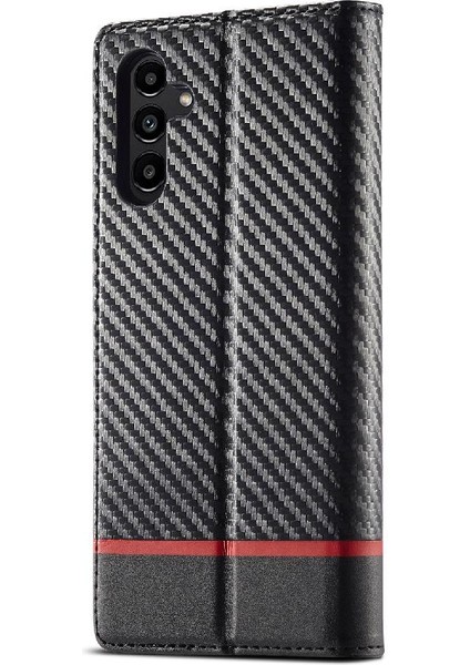 Samsung Galaxy A35 5g Deri Folio Flip Case Manyetik Karbon (Yurt Dışından)
