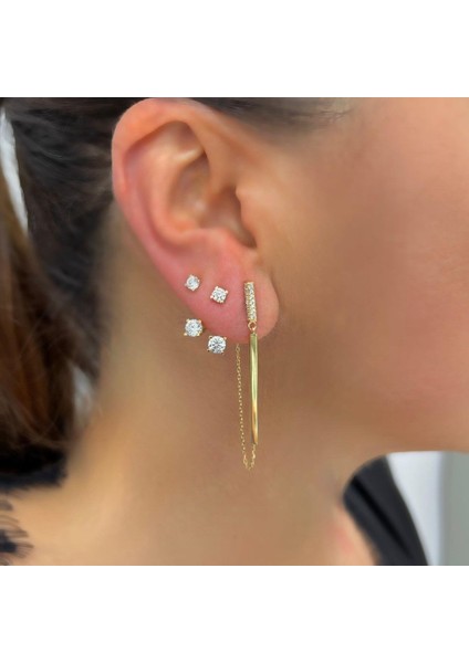 Çift Tektaş Küpe - KP00701