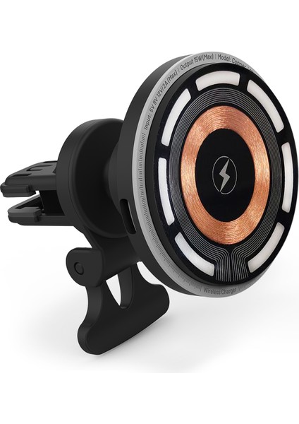 15W Hızlı Manyetik Araç Içi Metal Magsafe Kablosuz Şarj Standı ve Telefon Tutucu Simex Copper