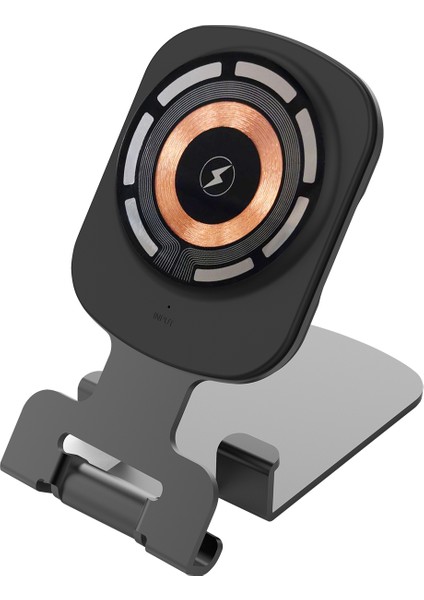 15W Hızlı Manyetik Masaüstü Metal Magsafe Kablosuz Şarj Standı ve Telefon Tutucu Simex Double