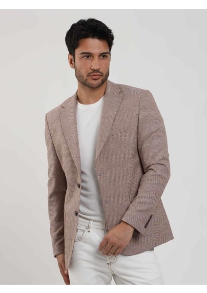 Bakır Erkek Slim Fit Pitikare Desenli Mono Yaka Ceket - 84155 fırsatları