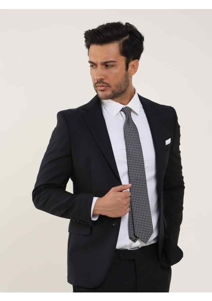 Açık Lacivert Erkek Slim Fit   Mono Yaka Takım Elbise - 90140