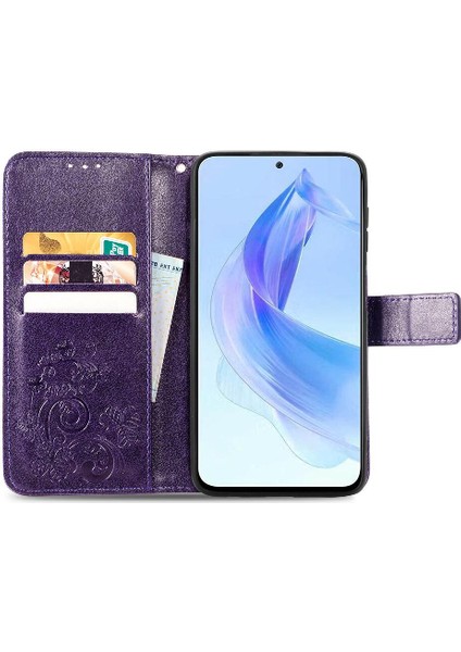Huawei Onur Için Kılıf 90 Lite Kısa Kayış Dört Yapraklı Yonca Deri Kılıf (Yurt Dışından) indirimleri