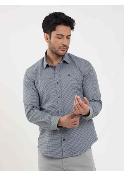 Mavi Erkek Slim Fit Desenli Brent Yaka Uzun Kol Gömlek - 102529 fırsatları