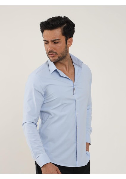 Mavi Erkek Slim Fit Düz Uzun Kol Gömlek - 88174 fırsatları