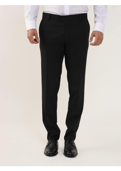 Siyah Erkek Regular Fit Düz Pantolon - 103979