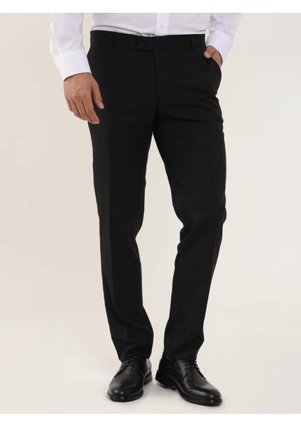 Siyah Erkek Regular Fit Düz Pantolon - 103979 fırsatları